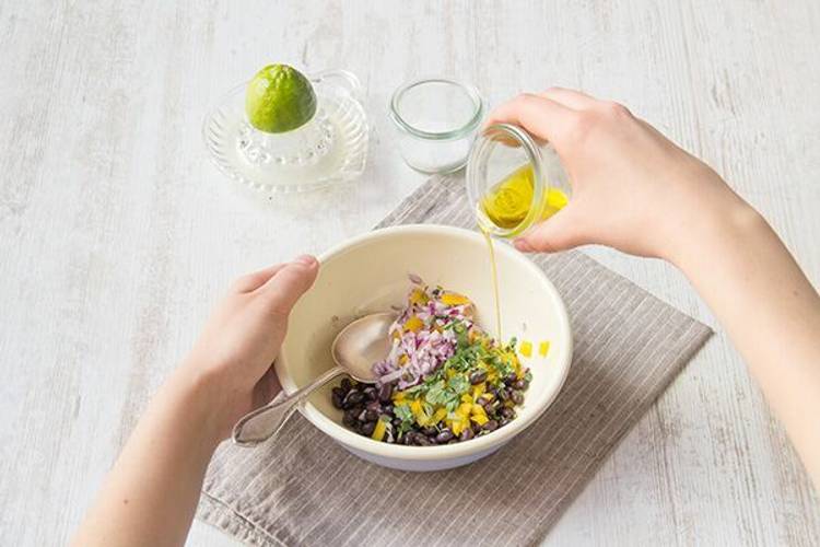 Make the black bean salsa