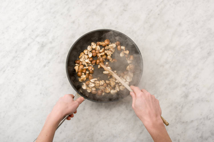 Fry the mushrooms