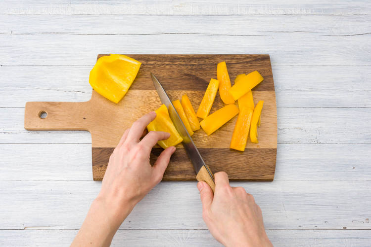 Chop the peppers
