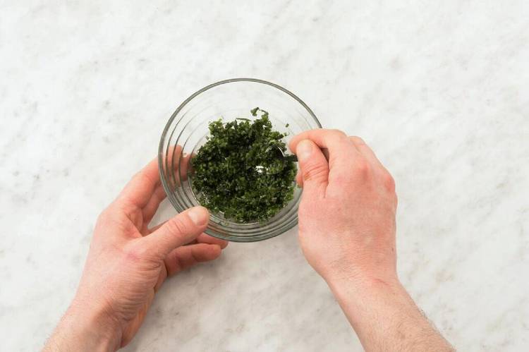 Make the mint-chive pesto