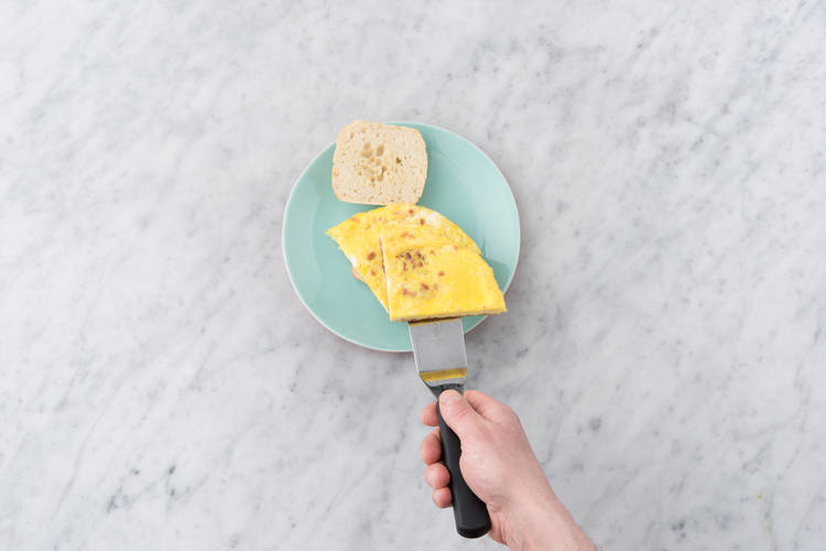 Serveer je ontbijtje, eet smakelijk!