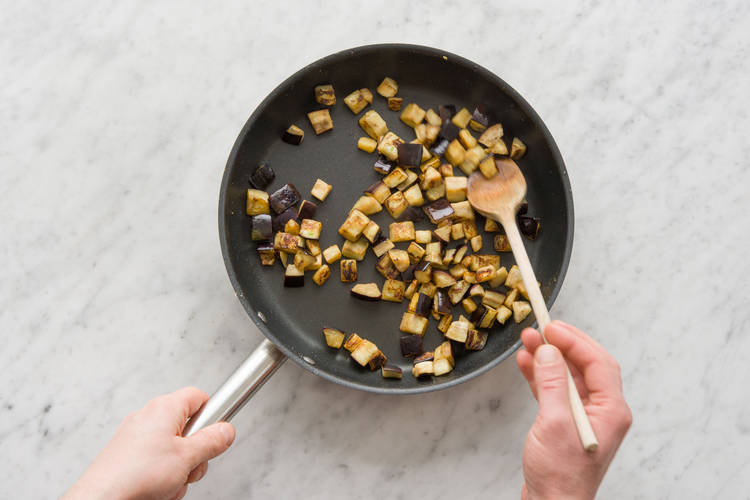 Cook the aubergine
