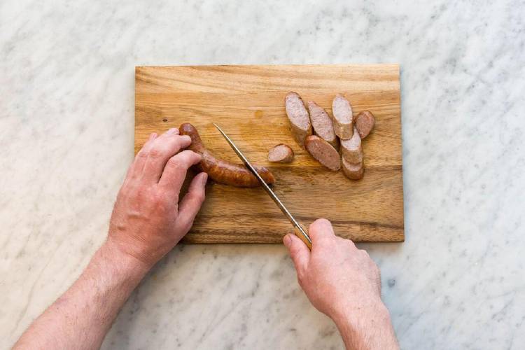Cut the sausages