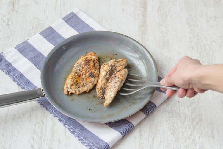 Fry the chicken on both sides