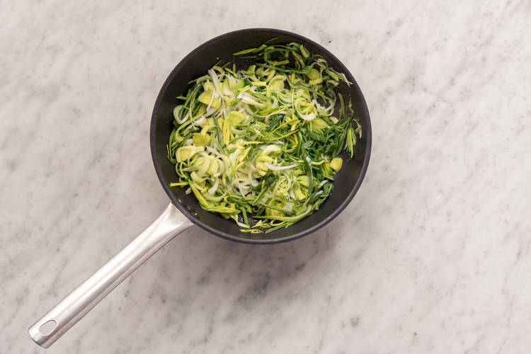 Soften the leeks