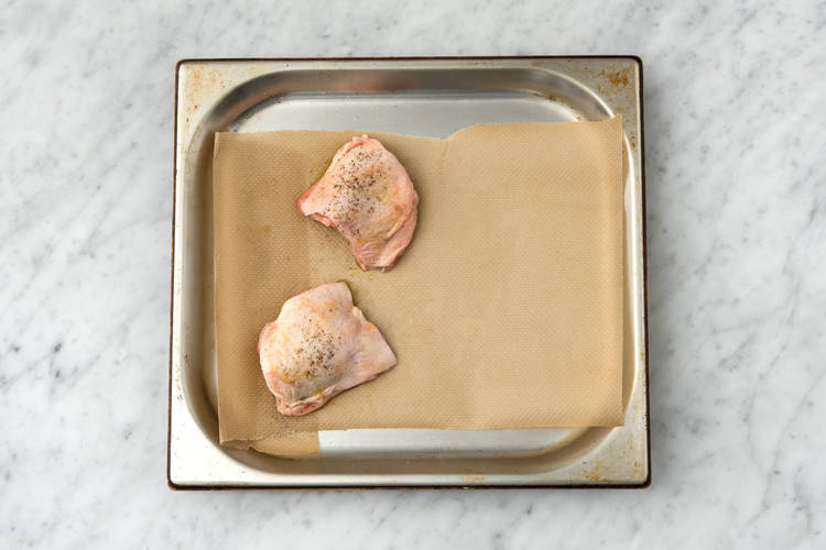 Cook the chicken on a baking tray