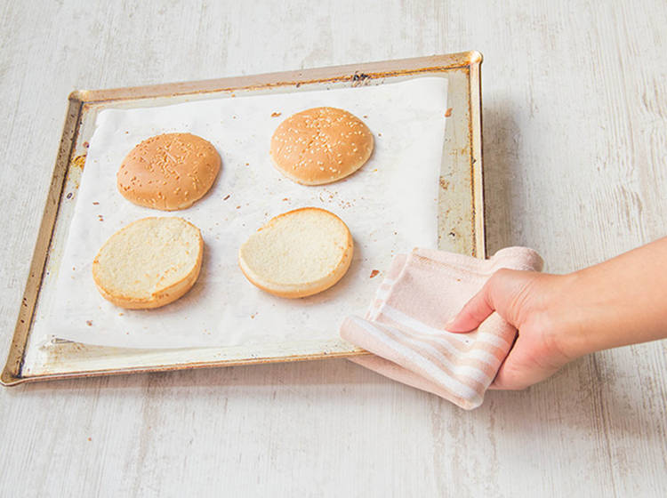 Toast the burger buns