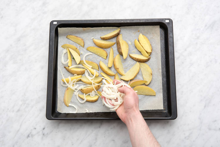 Add your sliced onion 15mins into cooking