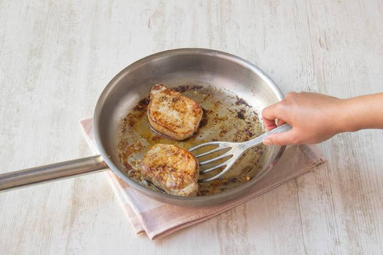 Sear the pork chops