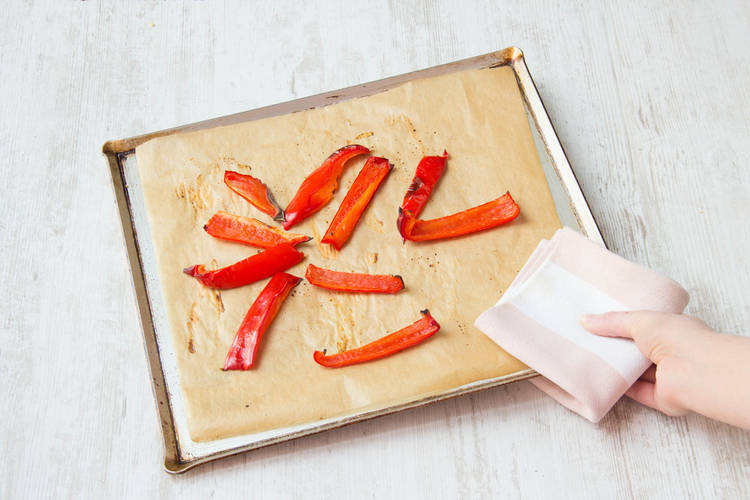 Put your red pepper on a baking tray