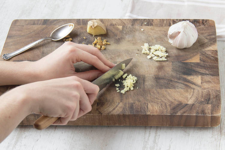 Finely chop the garlic