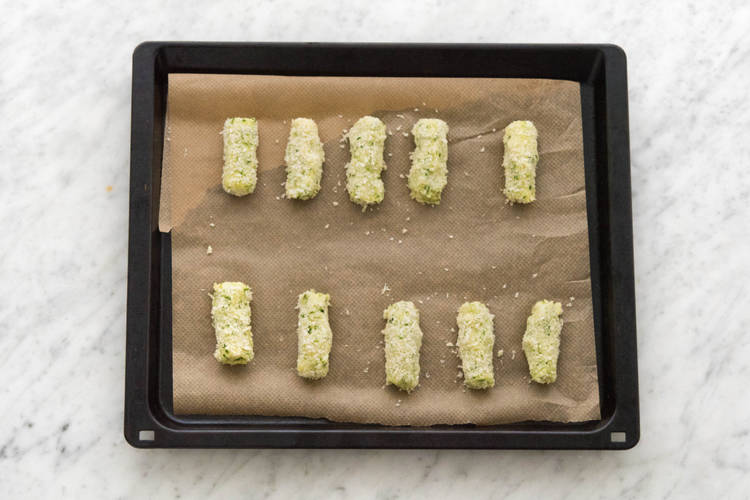 Kartoffel-Zucchini-Kroketten backen