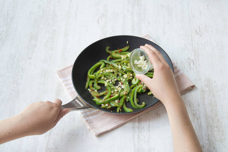 Stir fry in a hot pan