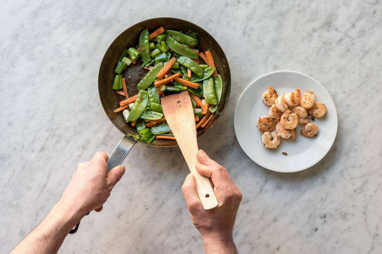 Stir fry the veggies