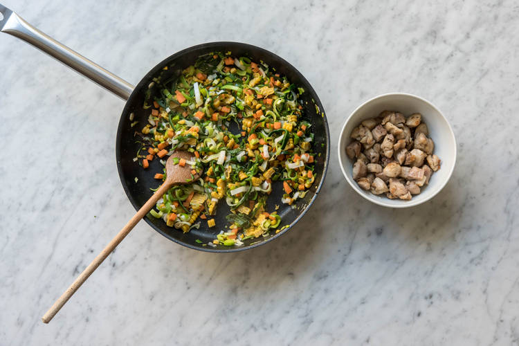 Cook the veggies