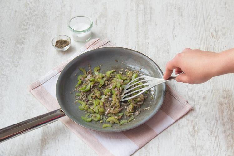 Cook the onion and celery