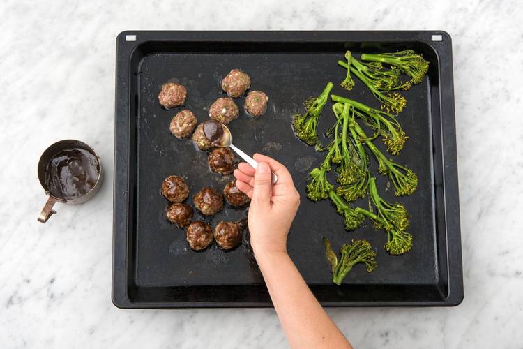 Glaze the meatballs