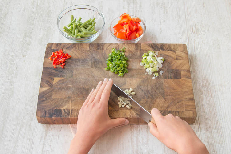 Chop veggies.