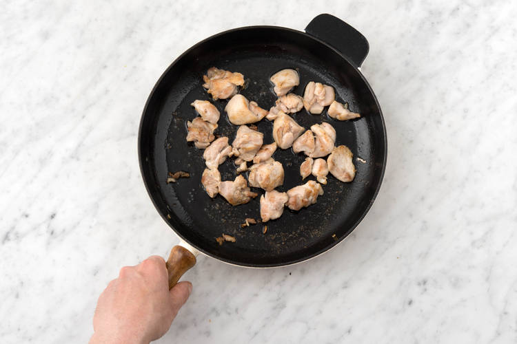 Cook the chicken thighs