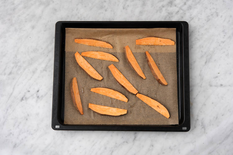 Cook the sweet potato fries