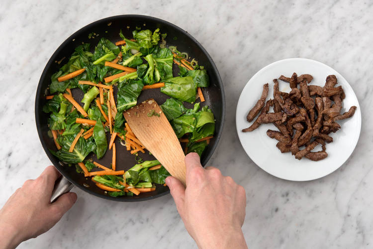Stir fry the veggies