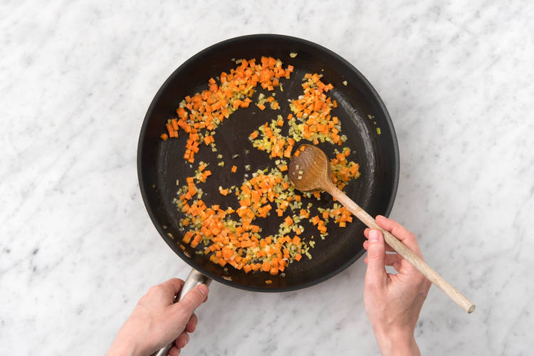 Soften the onion & carrot