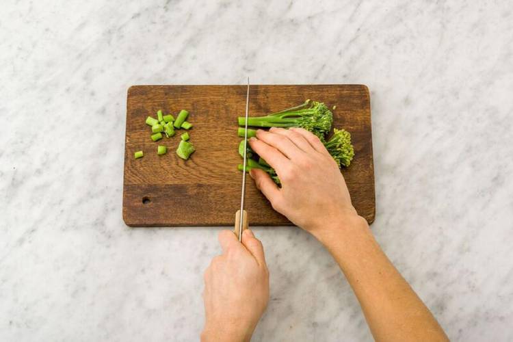 Trim the ends off the broccolini