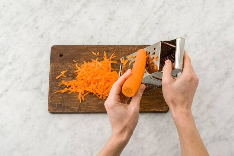 Grate the carrots