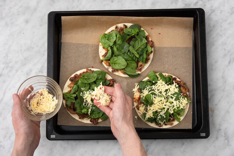 Top the mini tortillas