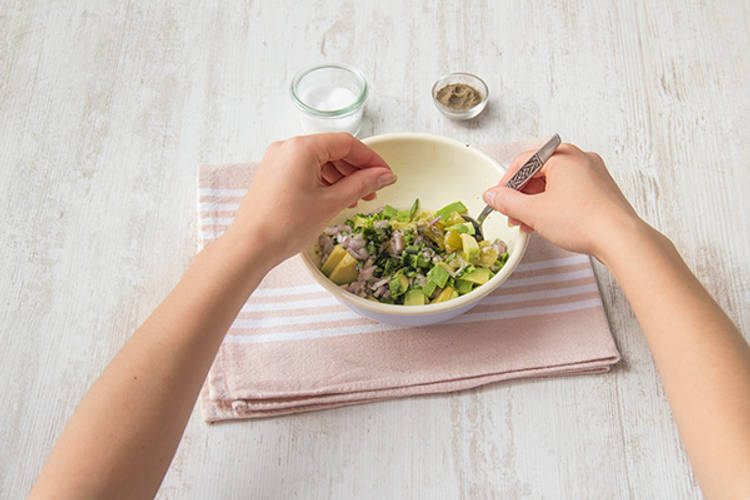 Make the avocado salsa verde