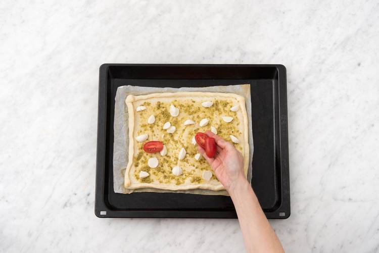 Top and bake the flatbread