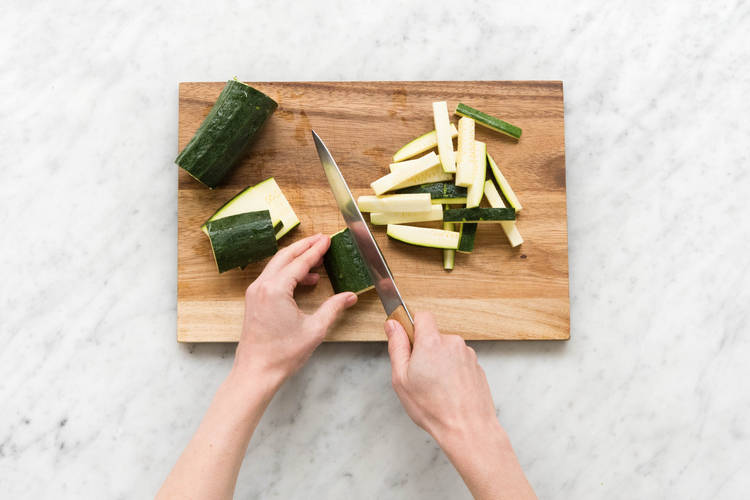 Zucchini schneiden