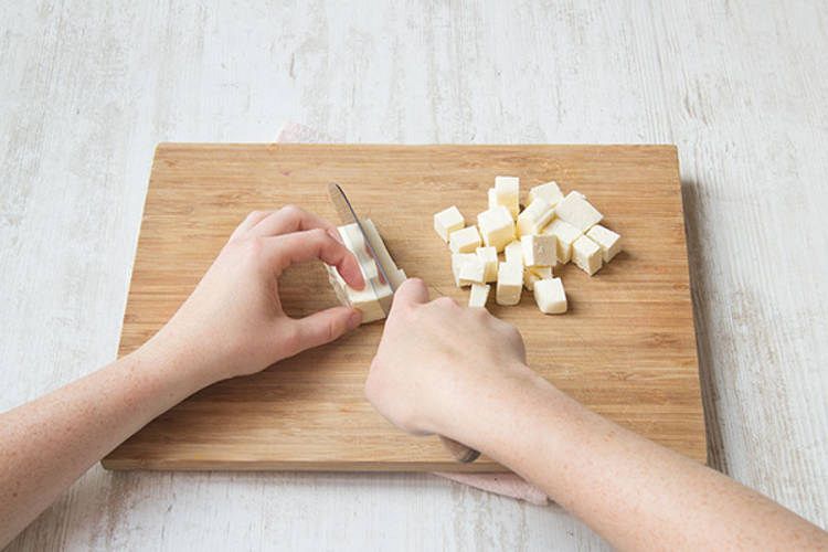 Cube the paneer cheese
