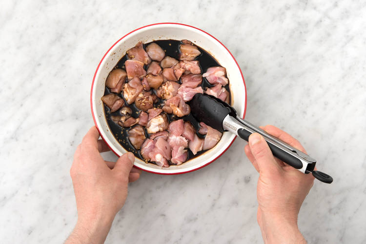 Marinate the chicken thigh