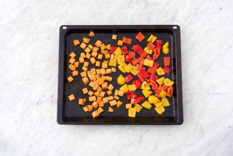 Roast the bell peppers
