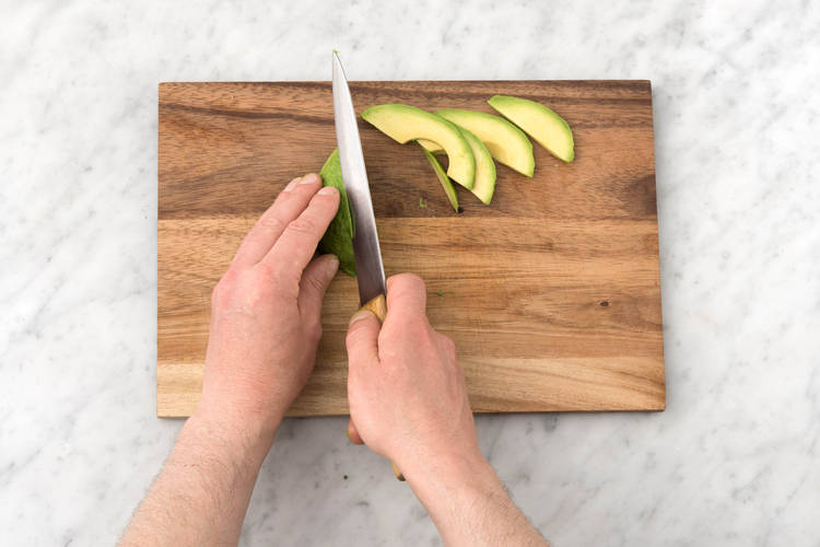 Slice the avocado