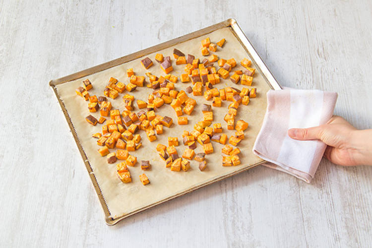 Roast the sweet potatoes