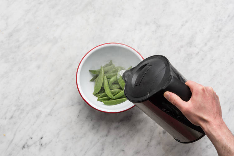Cook the sugar snap peas
