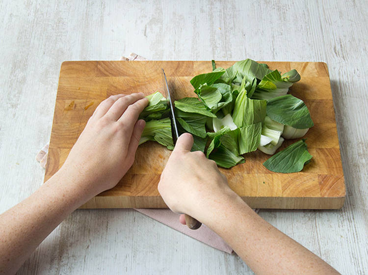 Prepare the bok choy