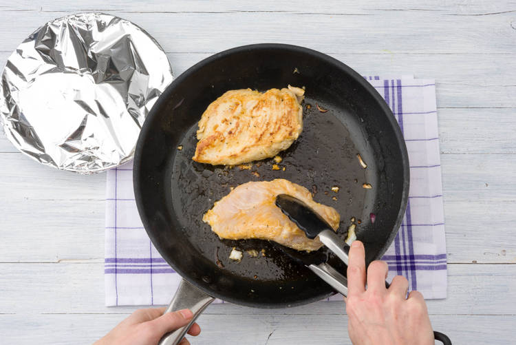 Cook the chicken on each side