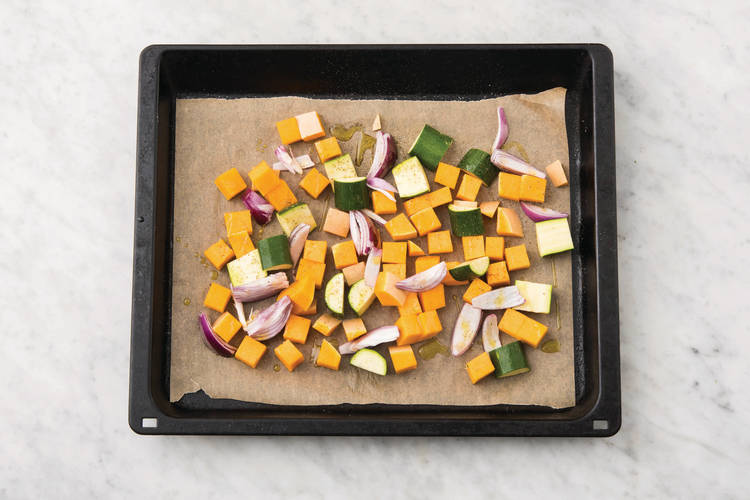 Bake the veggies