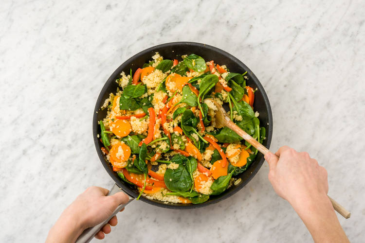 Add the couscous into the vegetables