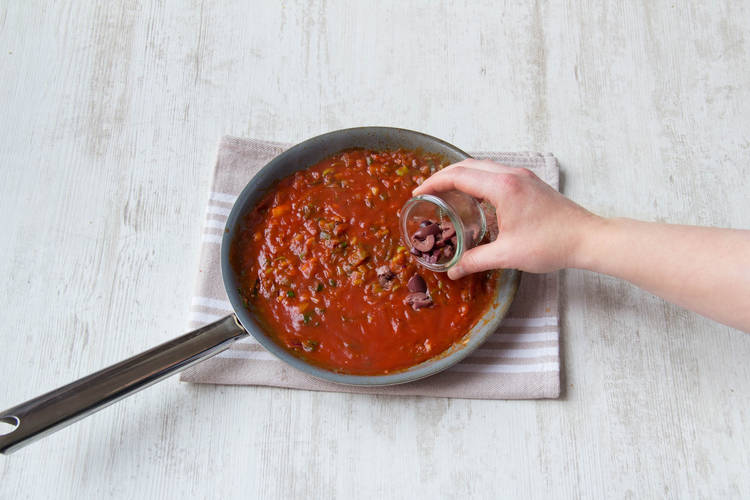 add the olives to the sauce