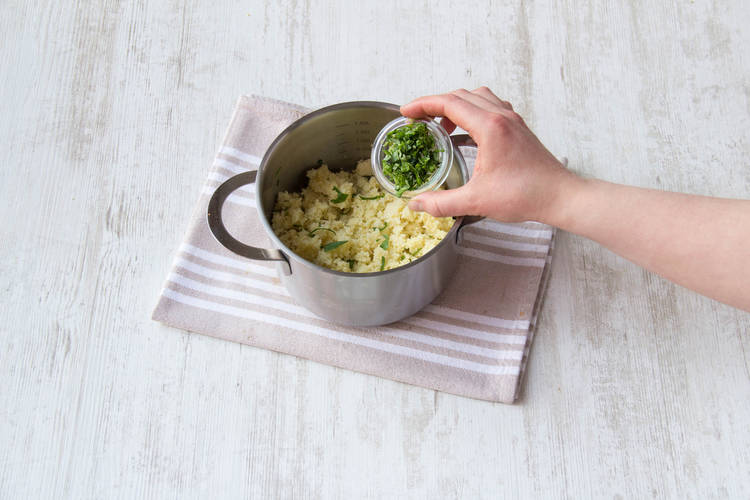 Add basil to couscous