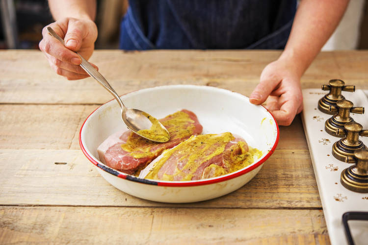 Coat and cook gammon
