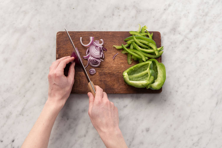 Prep veggies.
