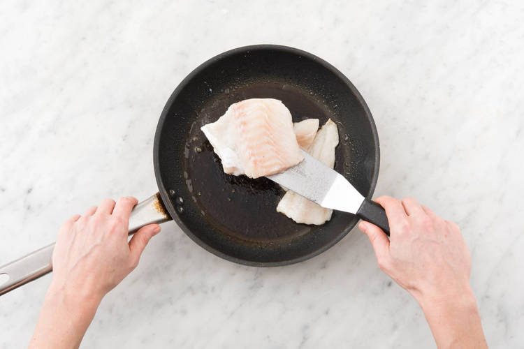 Bak de kabeljauwfilet