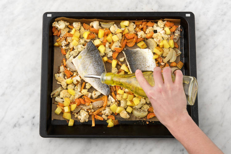 Besprenkel met extra vierge olijfolie.