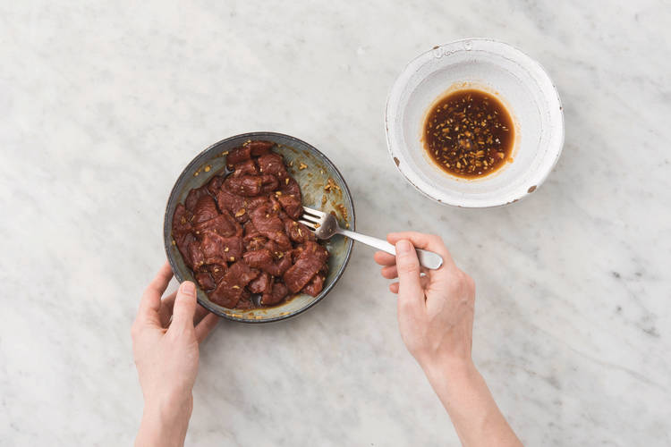 MARINATE THE BEEF