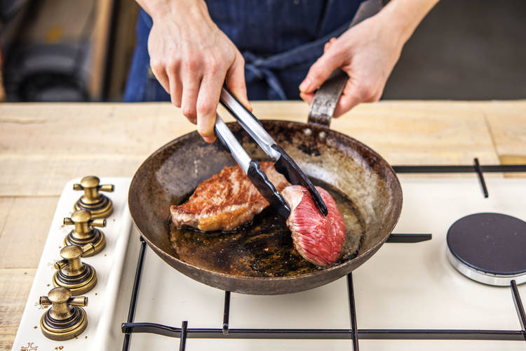 Fry the steak